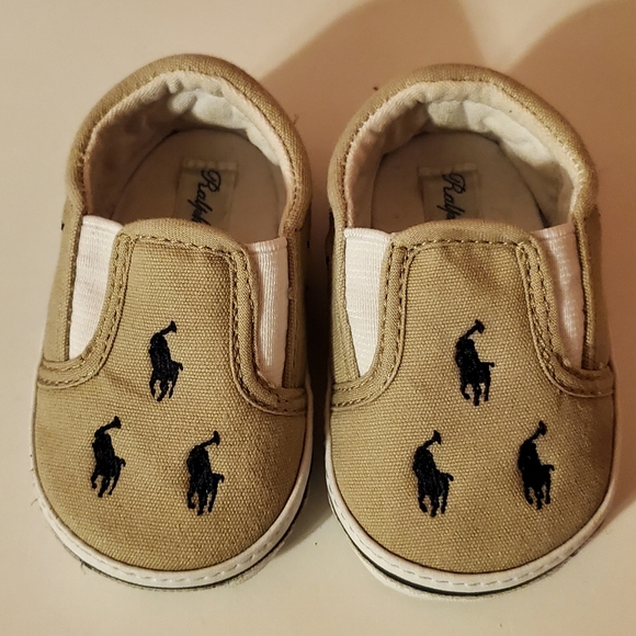 Ralph Lauren Shoes | Ralph Lauren Baby Slip Ons | Color: Black/Tan | Size: 2bb | Pj_382's Closet